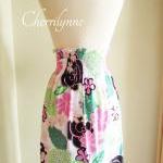 Smocked High Waisted Skirt ..