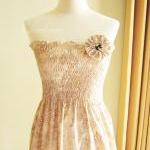 Smocked Dress Light Brown J..