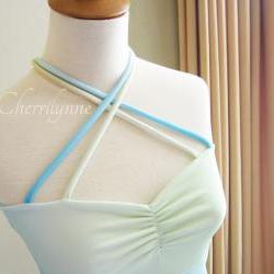Jersey Dress Ombre Blue Light Green Yellow